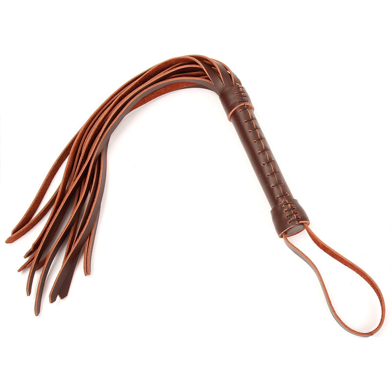 Bad Peach Brown Leather Flogger