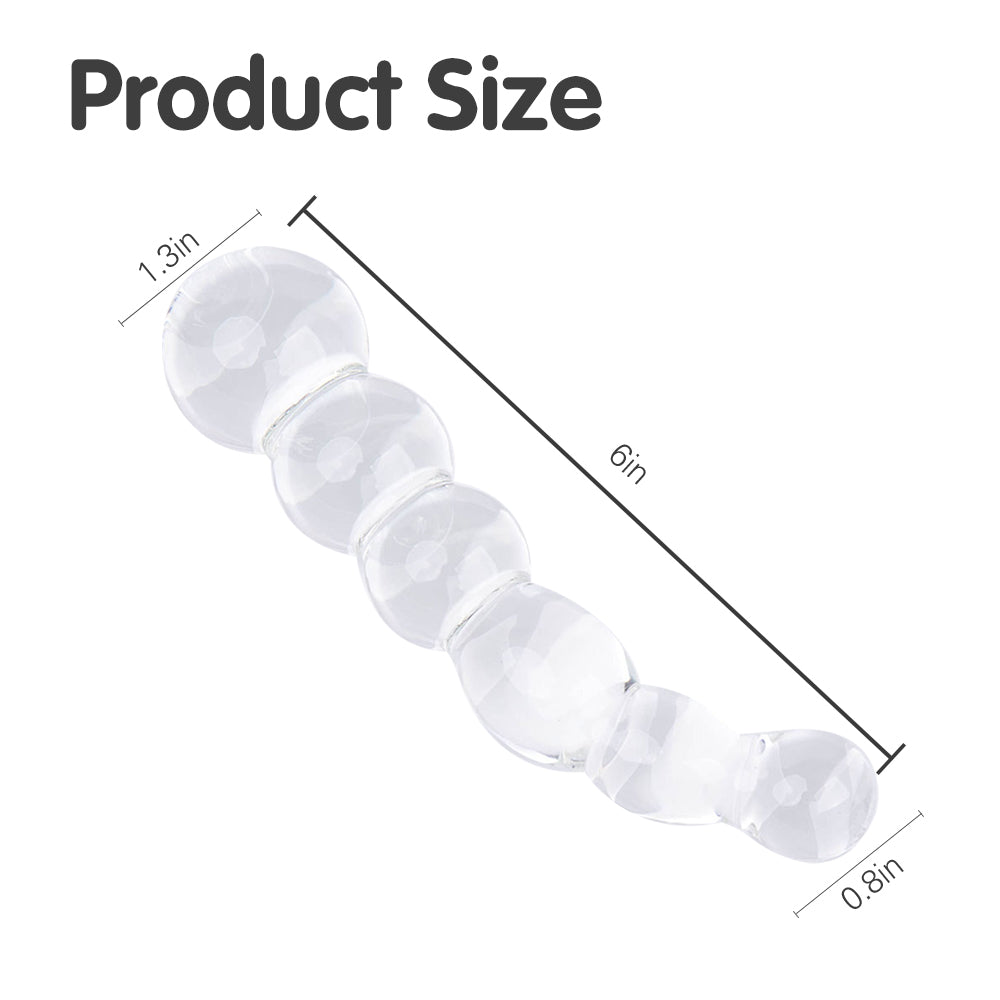 Beaded Sensual Glass Butt Plugs Dildo 6-Inch