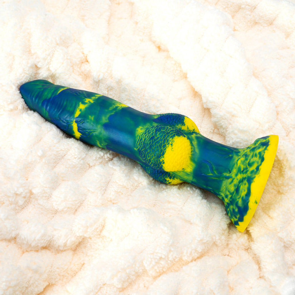 Dragon 7 Thrusting & 7 Vibrating Klein Yellow Dildos 8.86-Inch