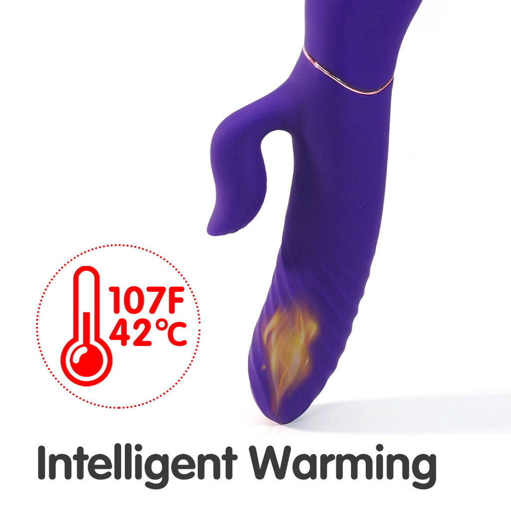 Lighters Rechargeable Thrusting Heating Rabbit Vibrator