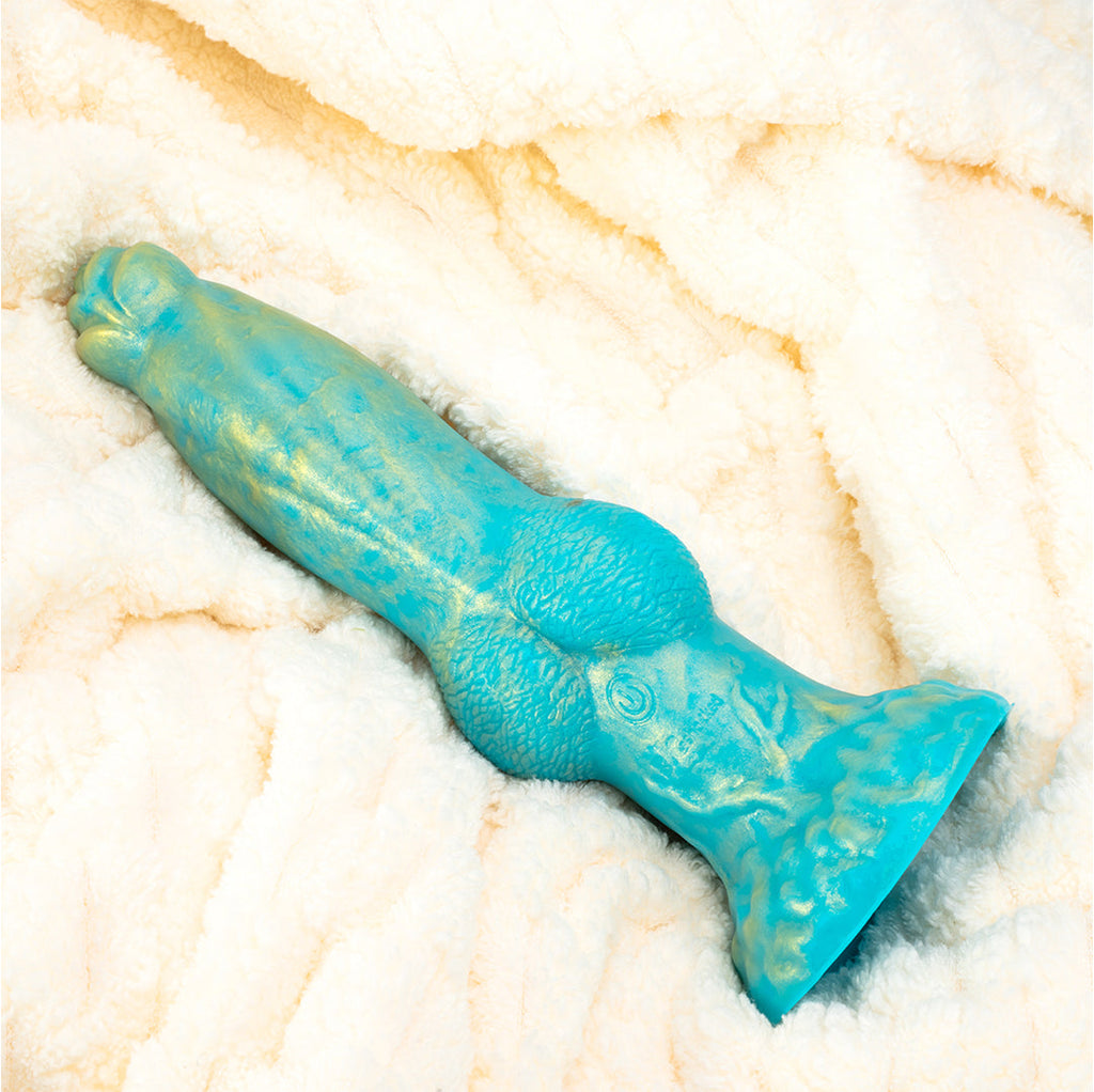 Dragon 7 Thrusting & 7 Vibrating Klein Green Dildos 8.86-Inch