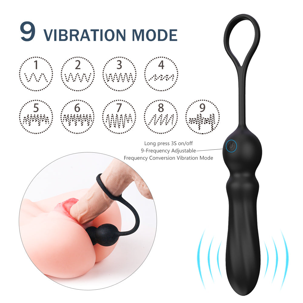 Adele Cock Ring with 9-Function Rechargeable Butt Plug