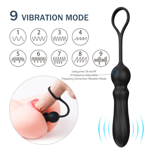 Adele Cock Ring with 9-Function Rechargeable Butt Plug