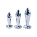 SparkSilver Diamond Rhombus Metal Butt Plug Set（3 Piece）