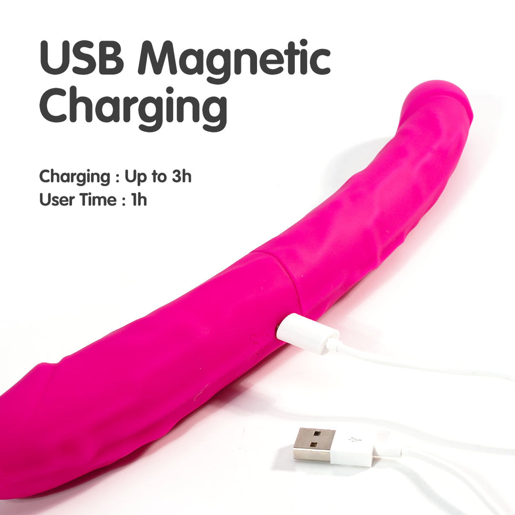 King 3 Double-Ended Vibrating Dildo 12-Inch