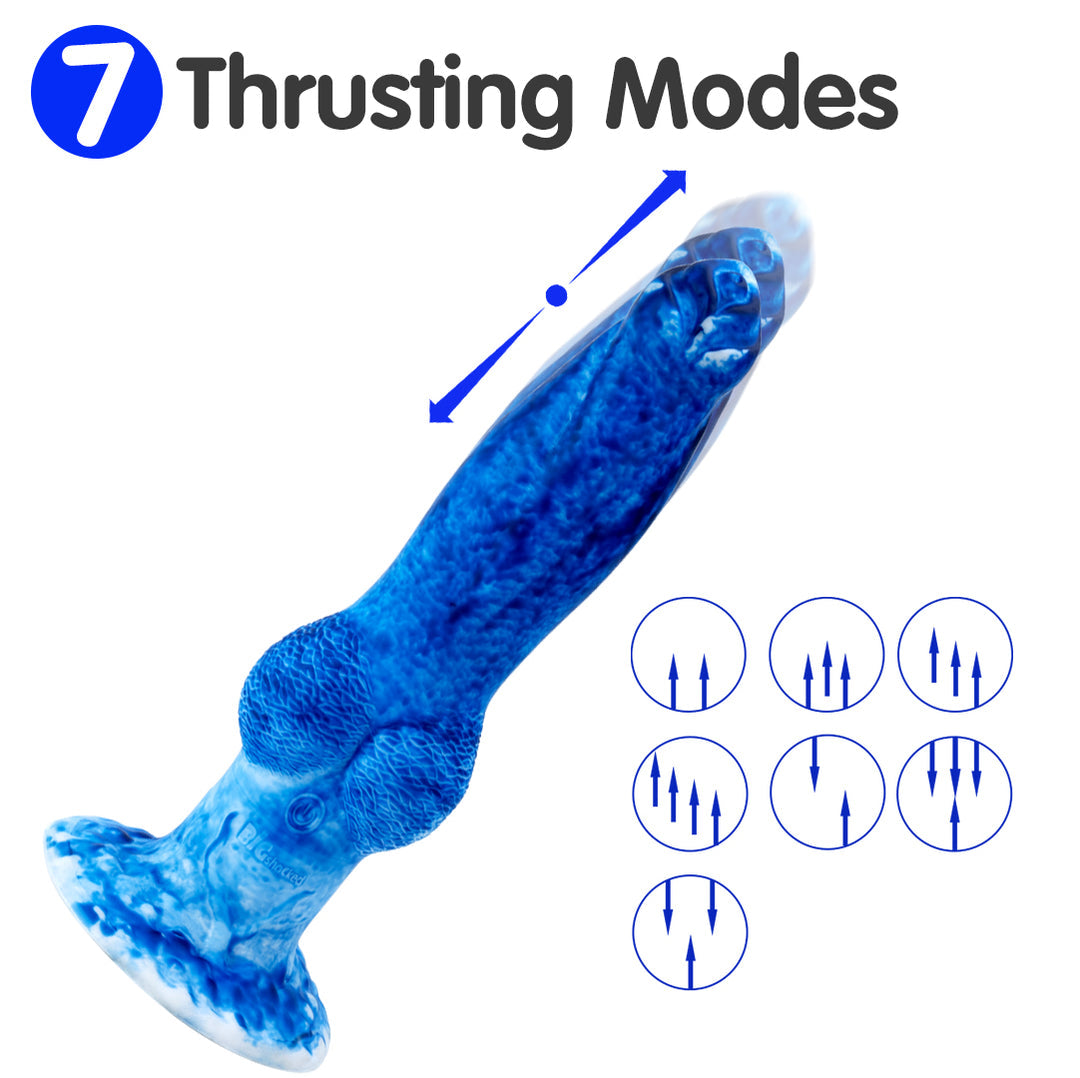 Dragon 7 Thrusting & 7 Vibrating Klein Blue Dildos 8.86-Inch