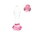 Rose Glass Luminous Butt Plug 4-Inch