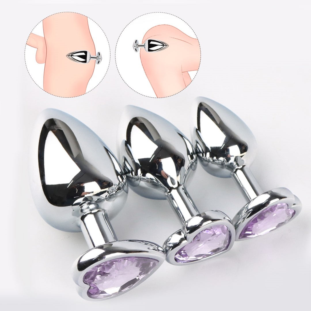 TateA Jewelled Metal Butt Plug Set (3 Piece)