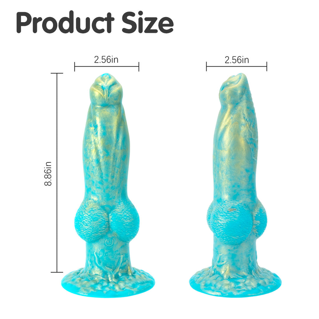 Dragon 7 Thrusting & 7 Vibrating Klein Green Dildos 8.86-Inch