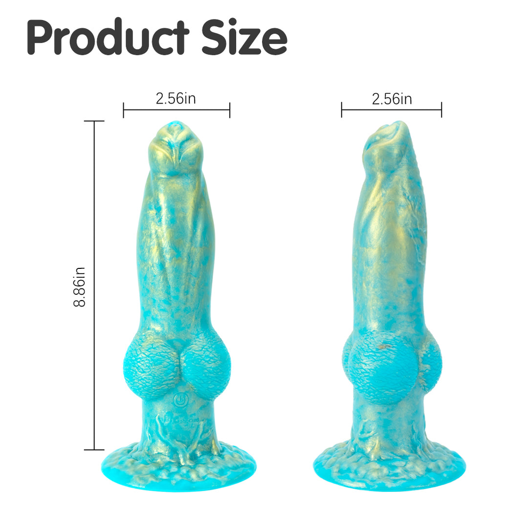 Dragon 7 Thrusting & 7 Vibrating Klein Green Dildos 8.86-Inch