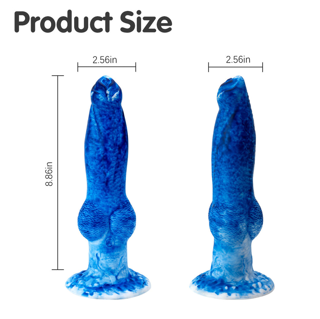 Dragon 7 Thrusting & 7 Vibrating Klein Blue Dildos 8.86-Inch