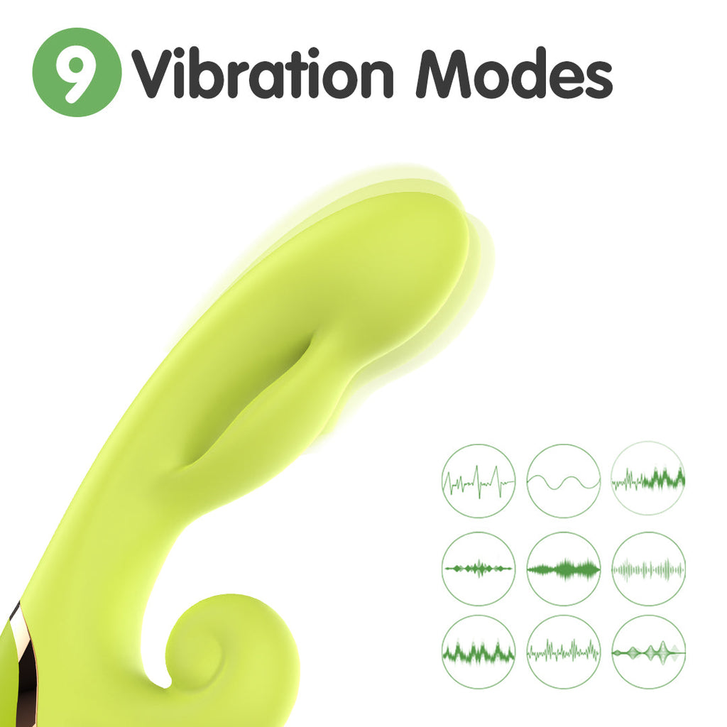 Green Forest Inflatable Rechargeable G-Spot & Clitoral Rabbit Vibrator