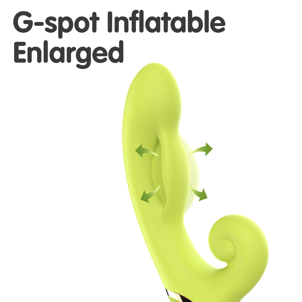 Green Forest Inflatable Rechargeable G-Spot & Clitoral Rabbit Vibrator