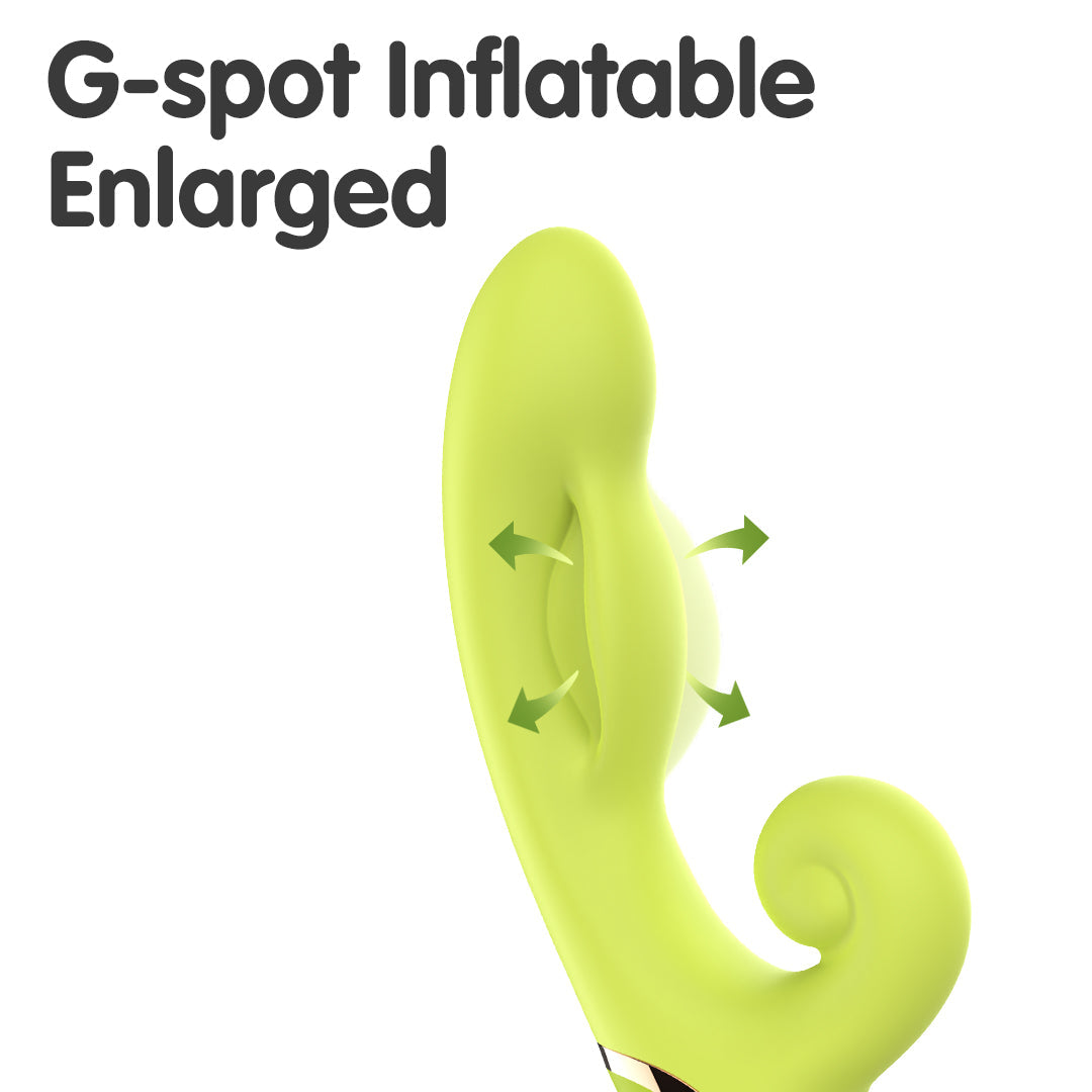 Green Forest Inflatable Rechargeable G-Spot & Clitoral Rabbit Vibrator