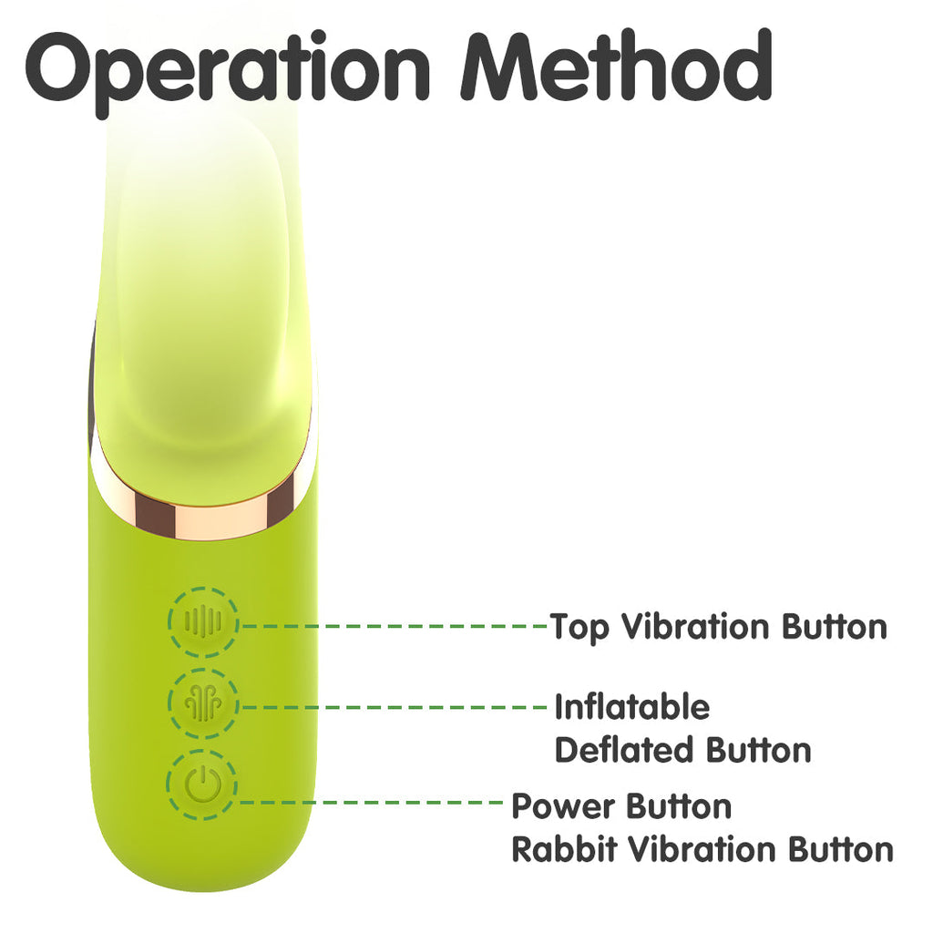 Green Forest Inflatable Rechargeable G-Spot & Clitoral Rabbit Vibrator