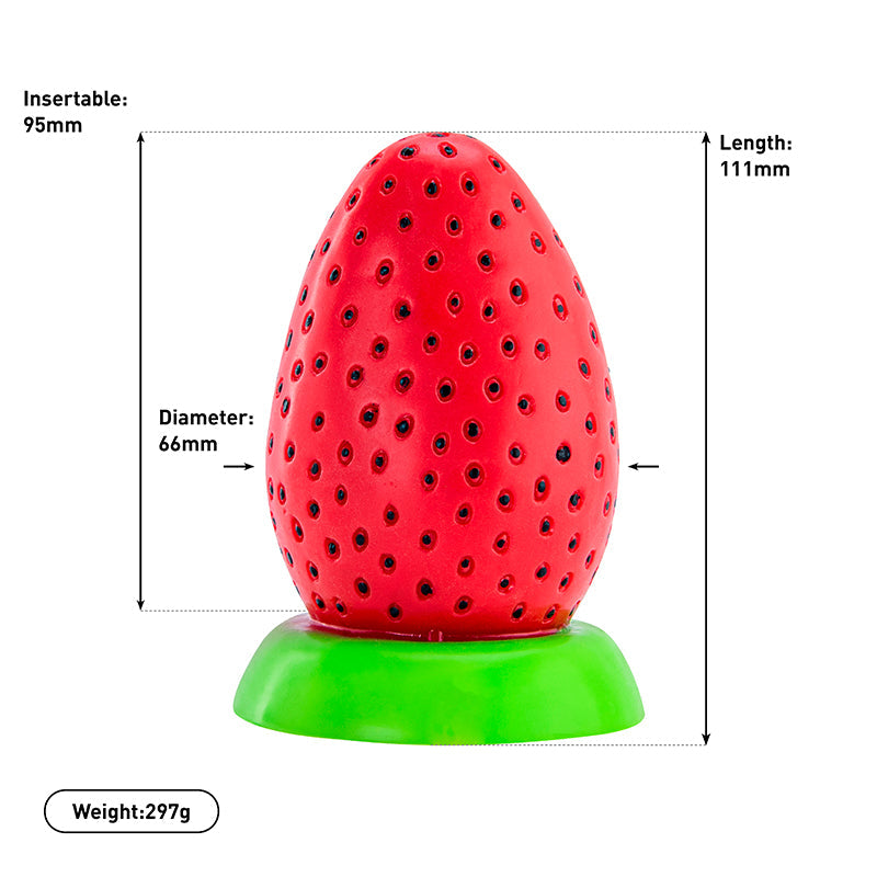 Fun Imitation Strawberry Soft Silicone Butt Plugs Dildo 4-Inch