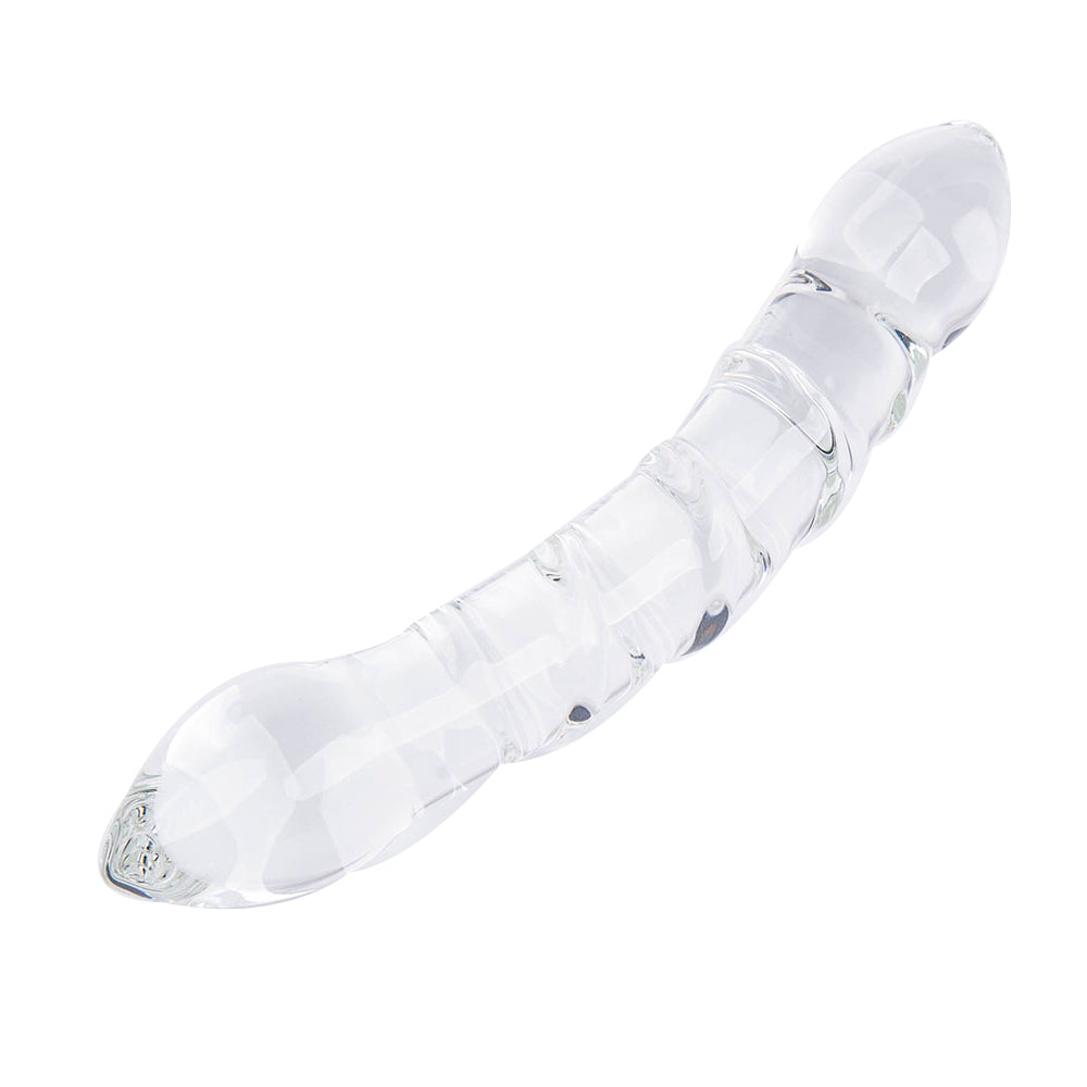 Two Head Beaded Sensual Glass Butt Plugs Dildo 7-Inch
