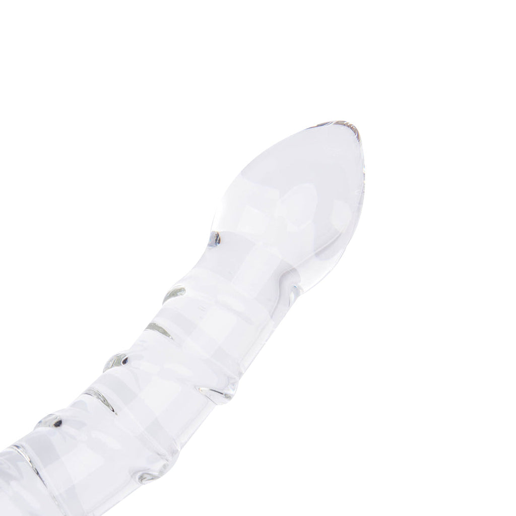 Two Head Beaded Sensual Glass Butt Plugs Dildo 7-Inch