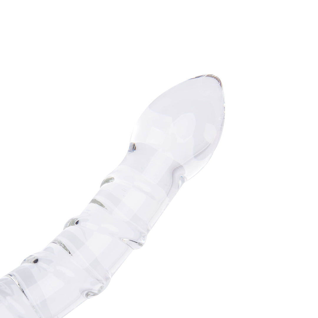 Two Head Beaded Sensual Glass Butt Plugs Dildo 7-Inch