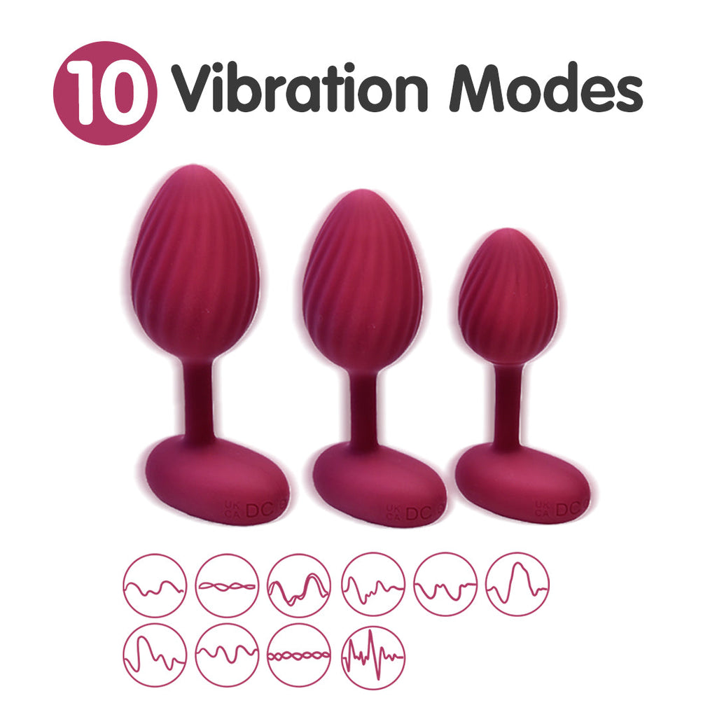 Ruby Trio Silicone Vibrating Anal Plug Kit(3 Piece)