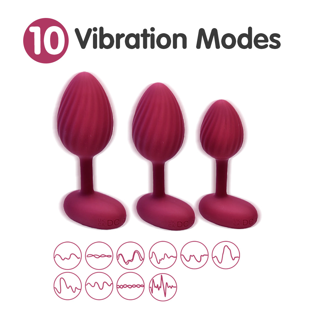 Ruby Trio Silicone Vibrating Anal Plug Kit(3 Piece)