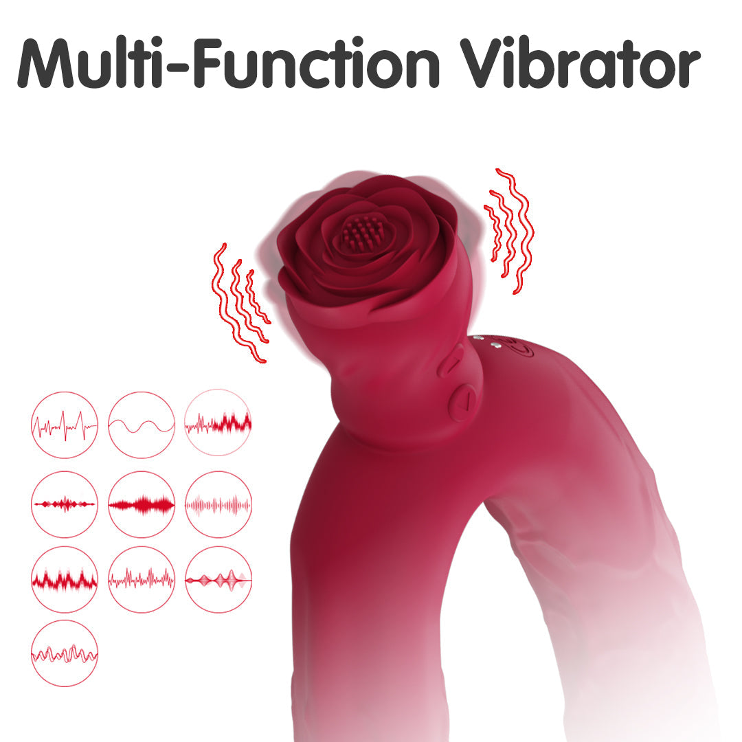 Y-Lover Double Sided Rose Bloom Dildo Vibrator