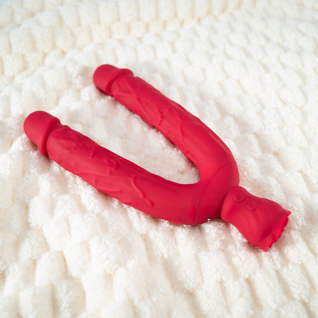 Y-Lover Double Sided Rose Bloom Dildo Vibrator