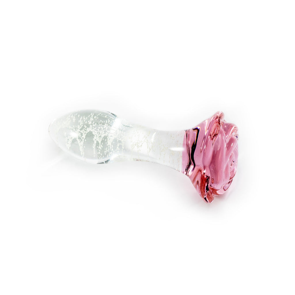 Rose Glass Luminous Butt Plug 4-Inch