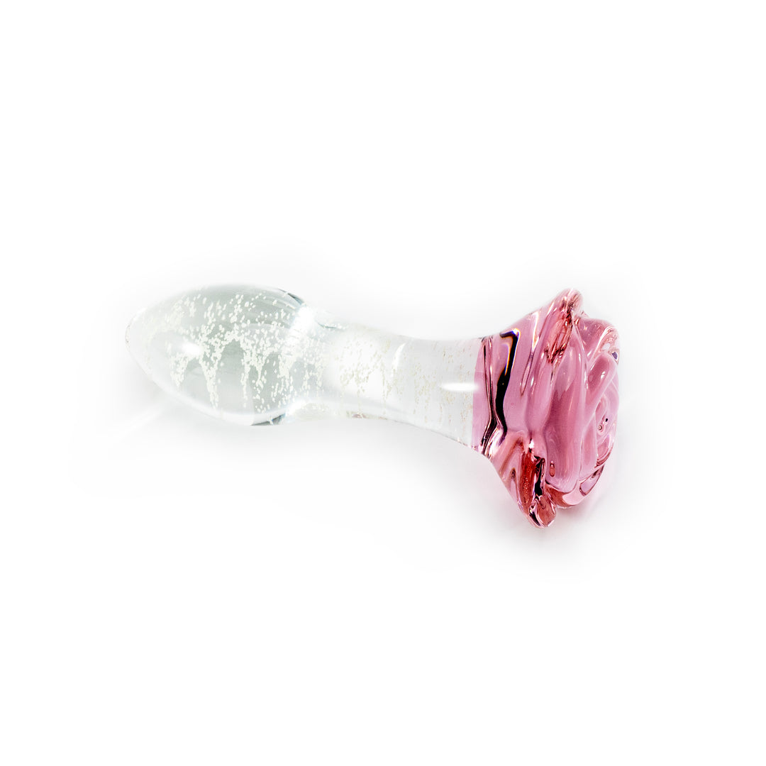 Rose Glass Luminous Butt Plug 4-Inch