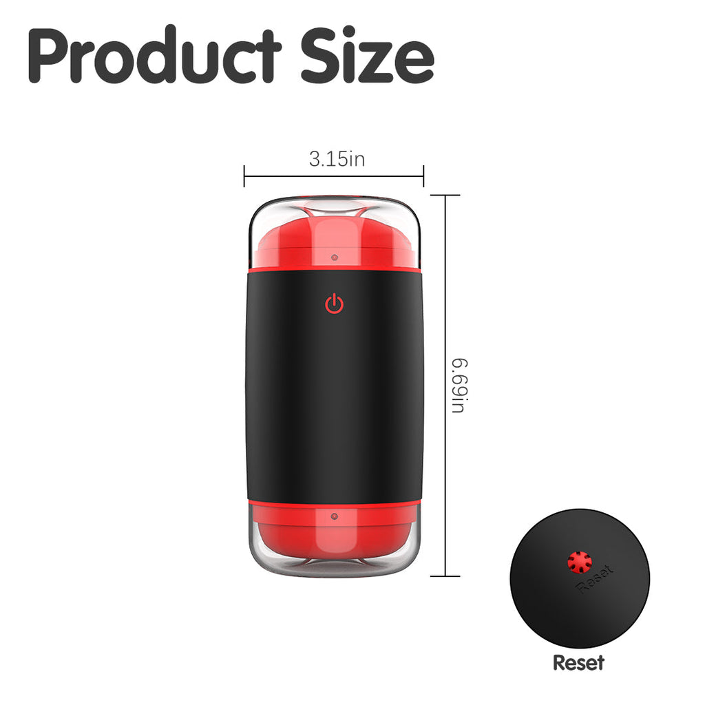 Crimson Kiss Squeeze Vibrating Male Masturbator