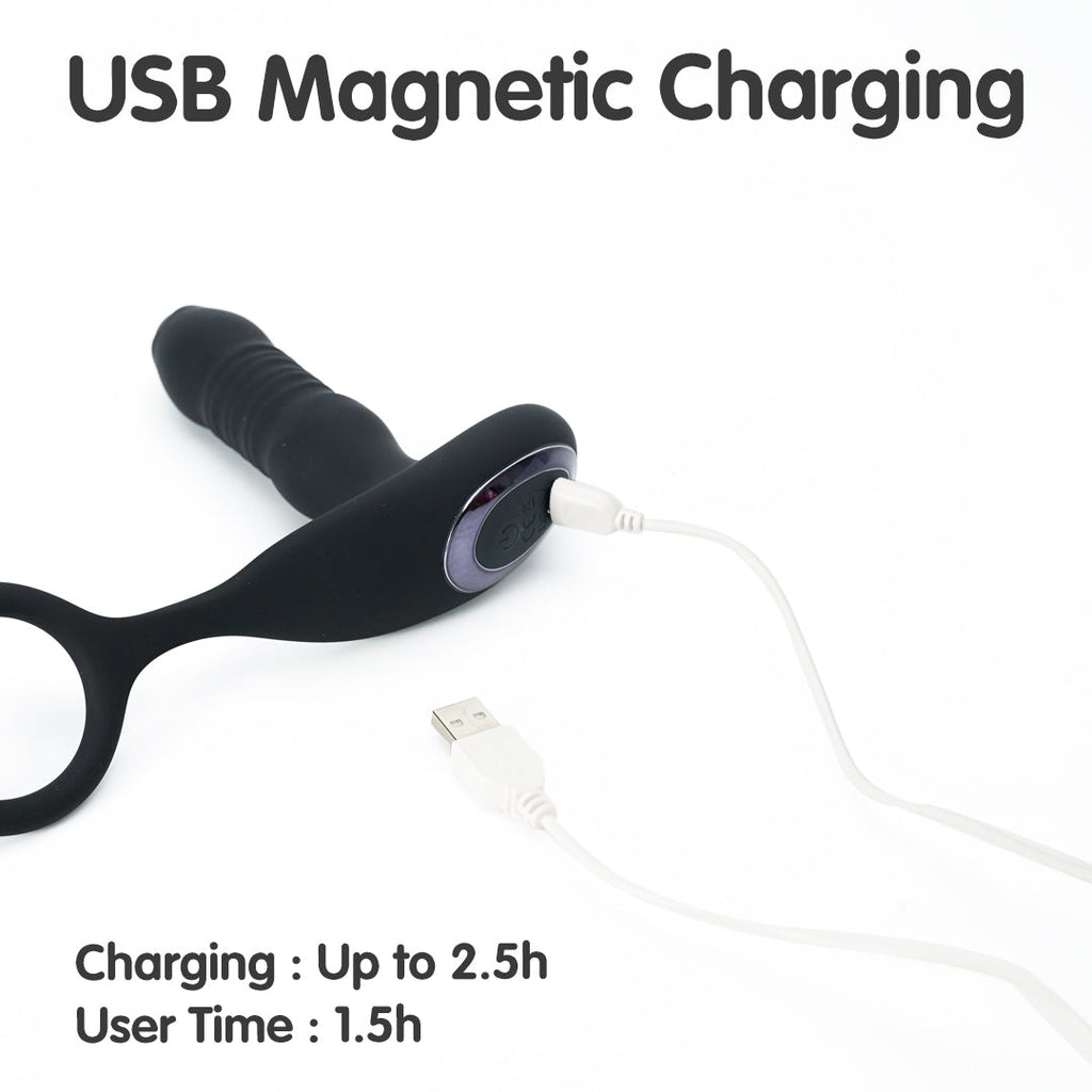 InnerGlo Rechargeable Remote Control Thrusting Prostate Massager Cock Rings
