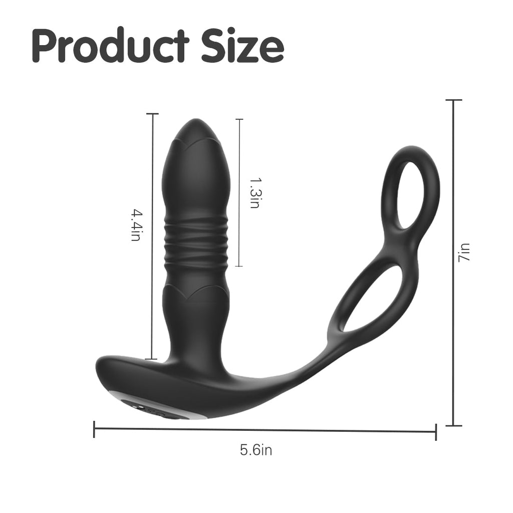 InnerGlo Rechargeable Remote Control Thrusting Prostate Massager Cock Rings