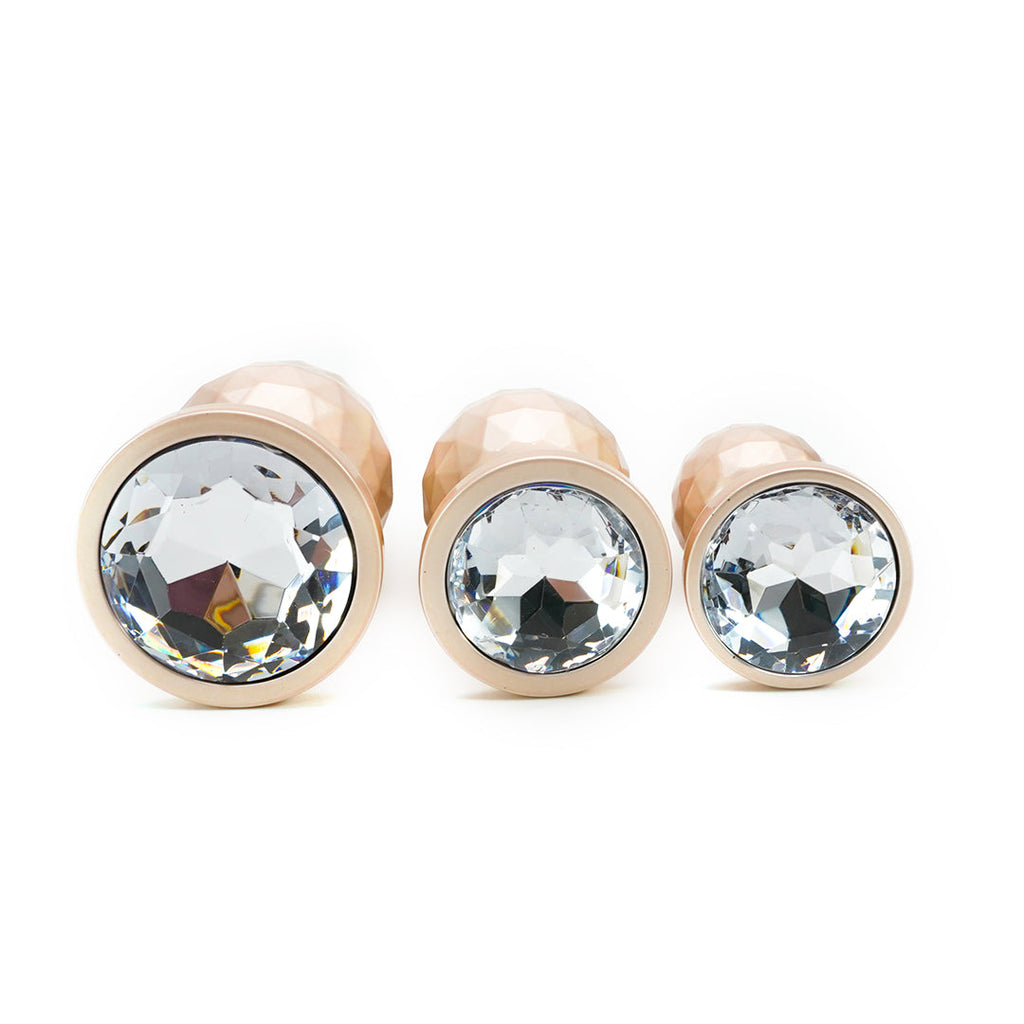 Gold Light Ball Metal Butt Plug Set (3 Piece)