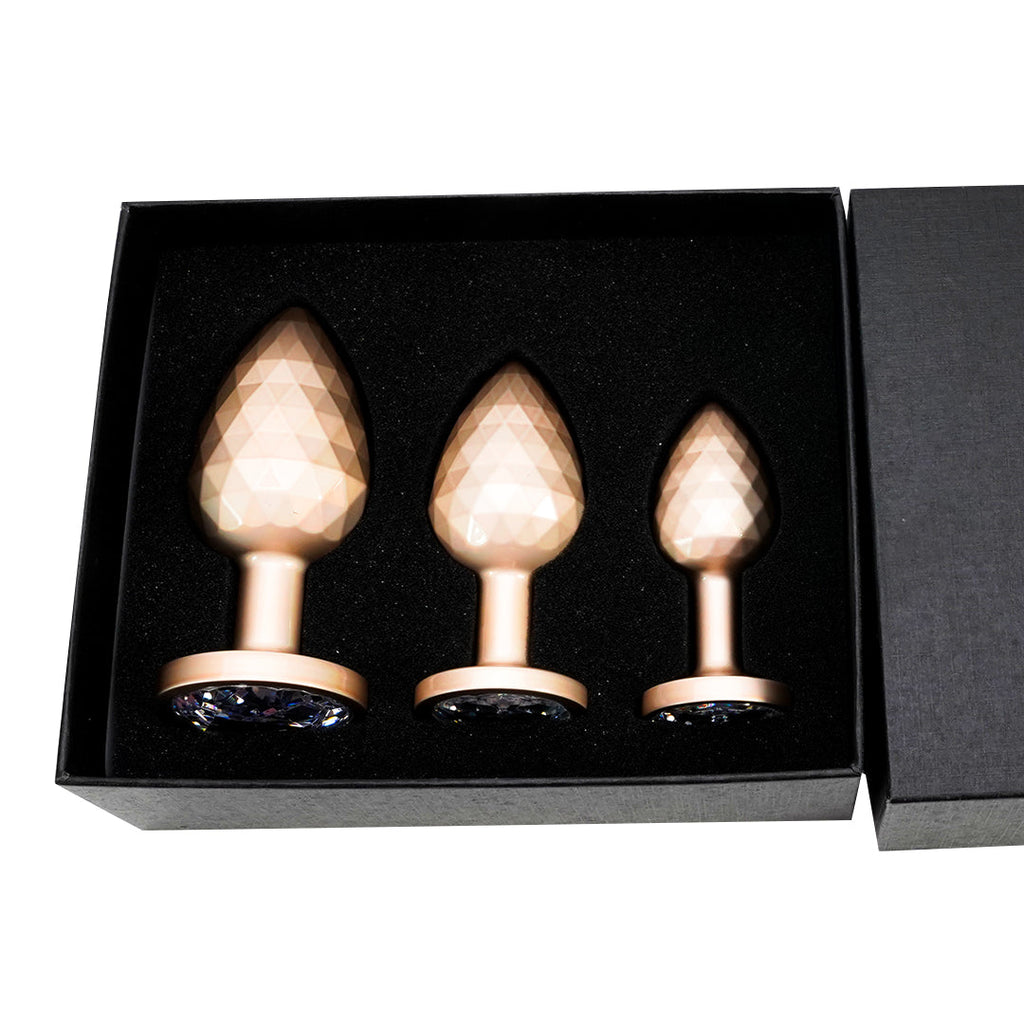 Gold Light Ball Metal Butt Plug Set (3 Piece)