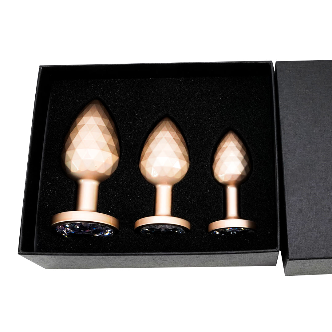 Gold Light Ball Metal Butt Plug Set (3 Piece)
