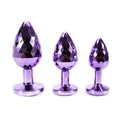Purple Light Ball Metal Butt Plug Set (3 Piece)