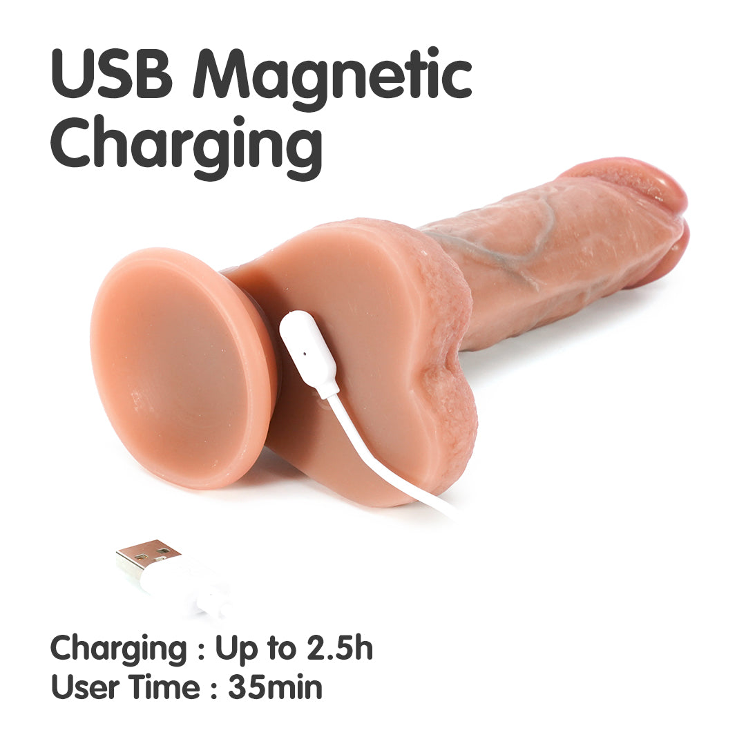 Thrill Master Heat 7 Thrusting & 10 Vibrating Dildo Vibrator 8.4-Inch