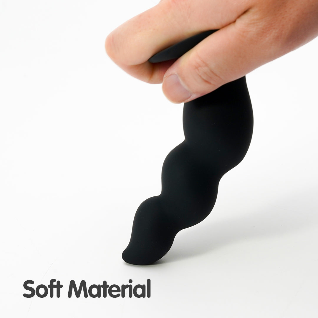 Nathan Beaded Black Anal Dildo Massager With Suction Cup Base