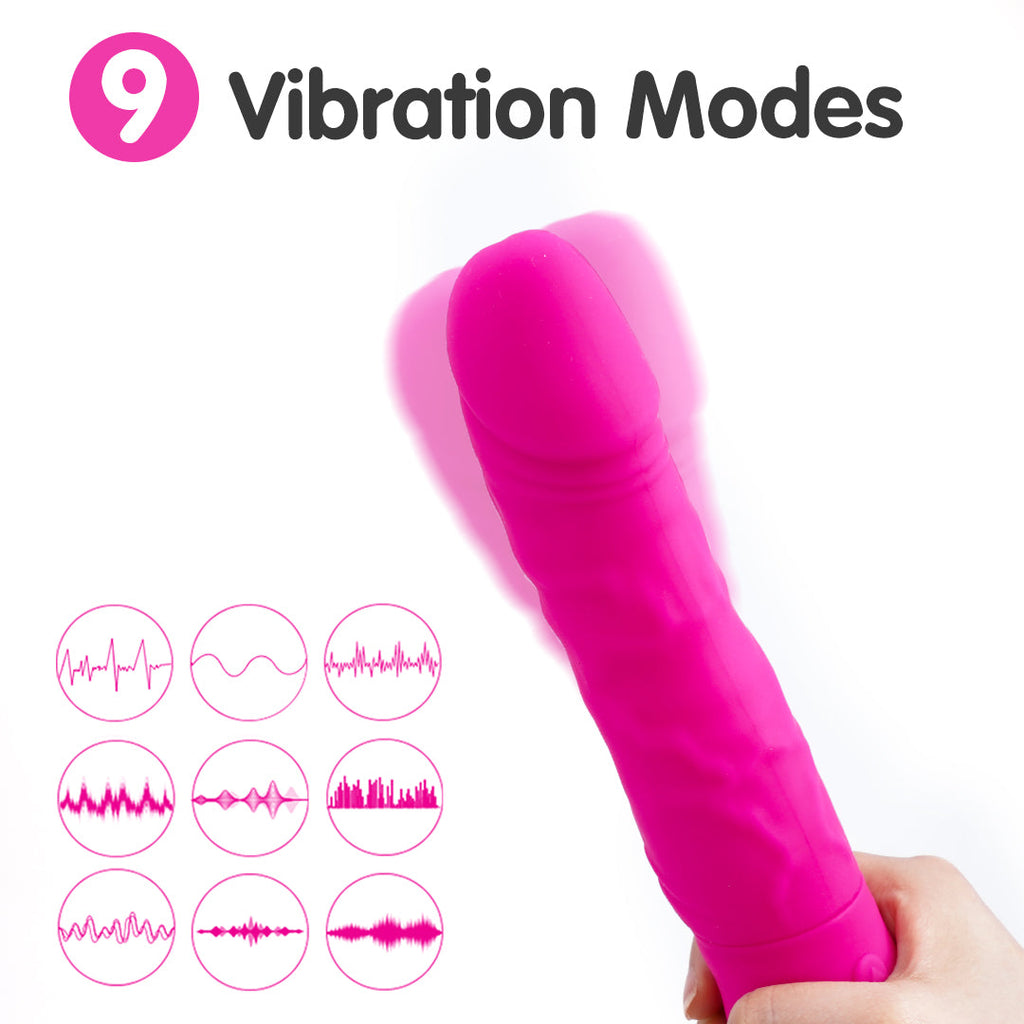 KING-2 Vibrating & Rotating Dildos 9-Inch