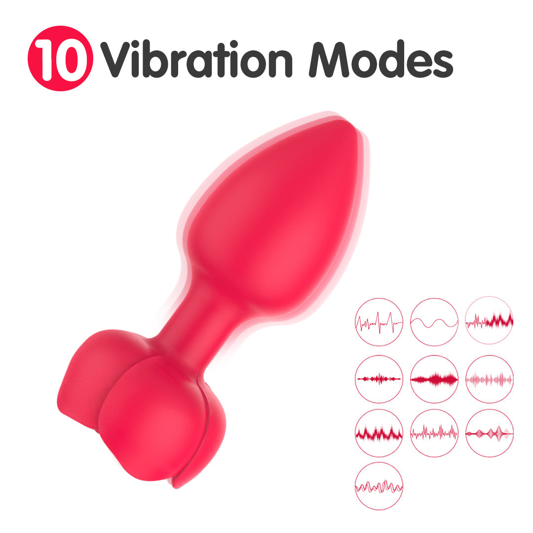 Fire Gem Remote Control Glow Vibrating Butt Plug