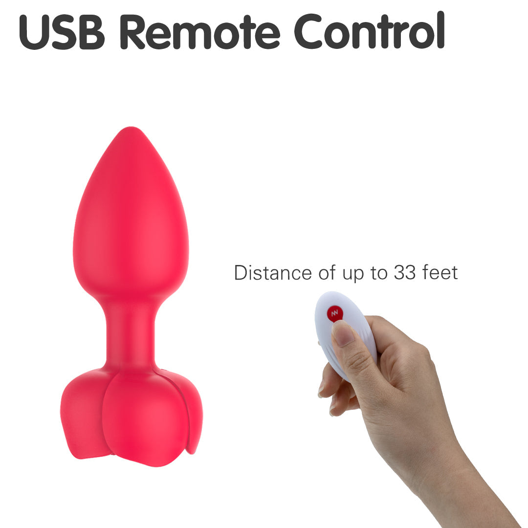 Fire Gem Remote Control Glow Vibrating Butt Plug