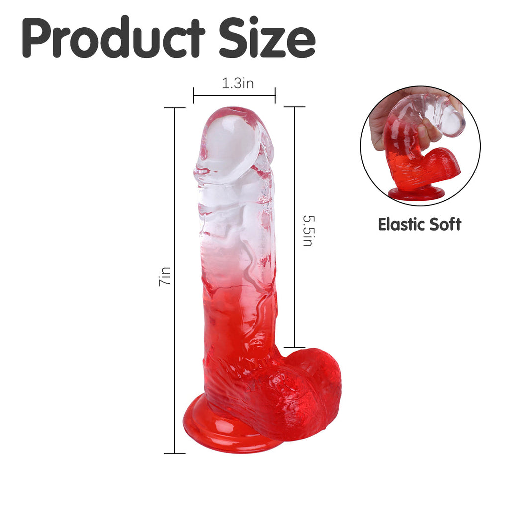 Red Desire Suction Cup Dildo 7-Inch