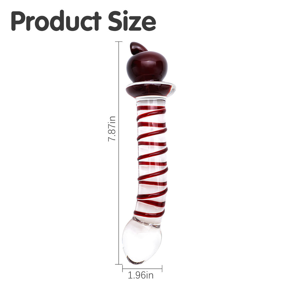 Apple Glass Butt Plug Dildo 7.8-Inch