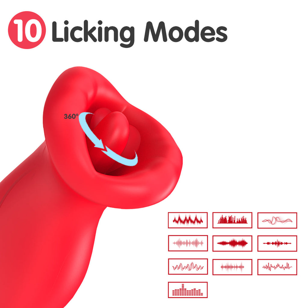 Fiery Lips Sucking & Licking Vibrator