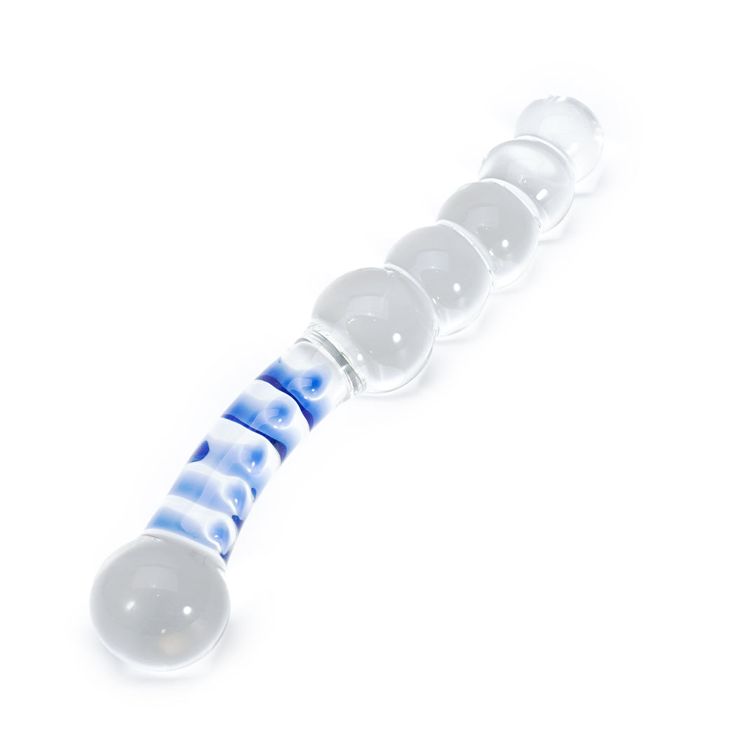 Crystal Bliss Sapphire Spiral Glass Butt Plugs Dildo 8-Inch