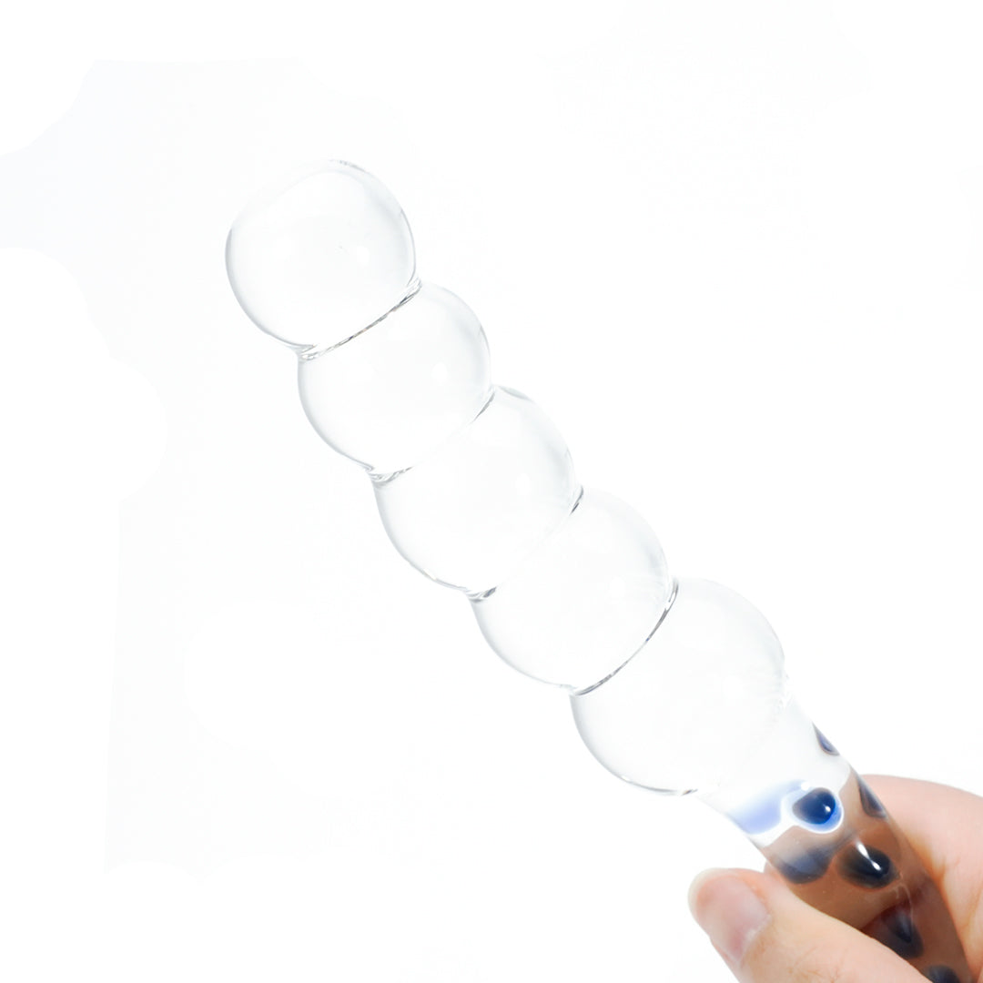 Crystal Bliss Sapphire Spiral Glass Butt Plugs Dildo 8-Inch