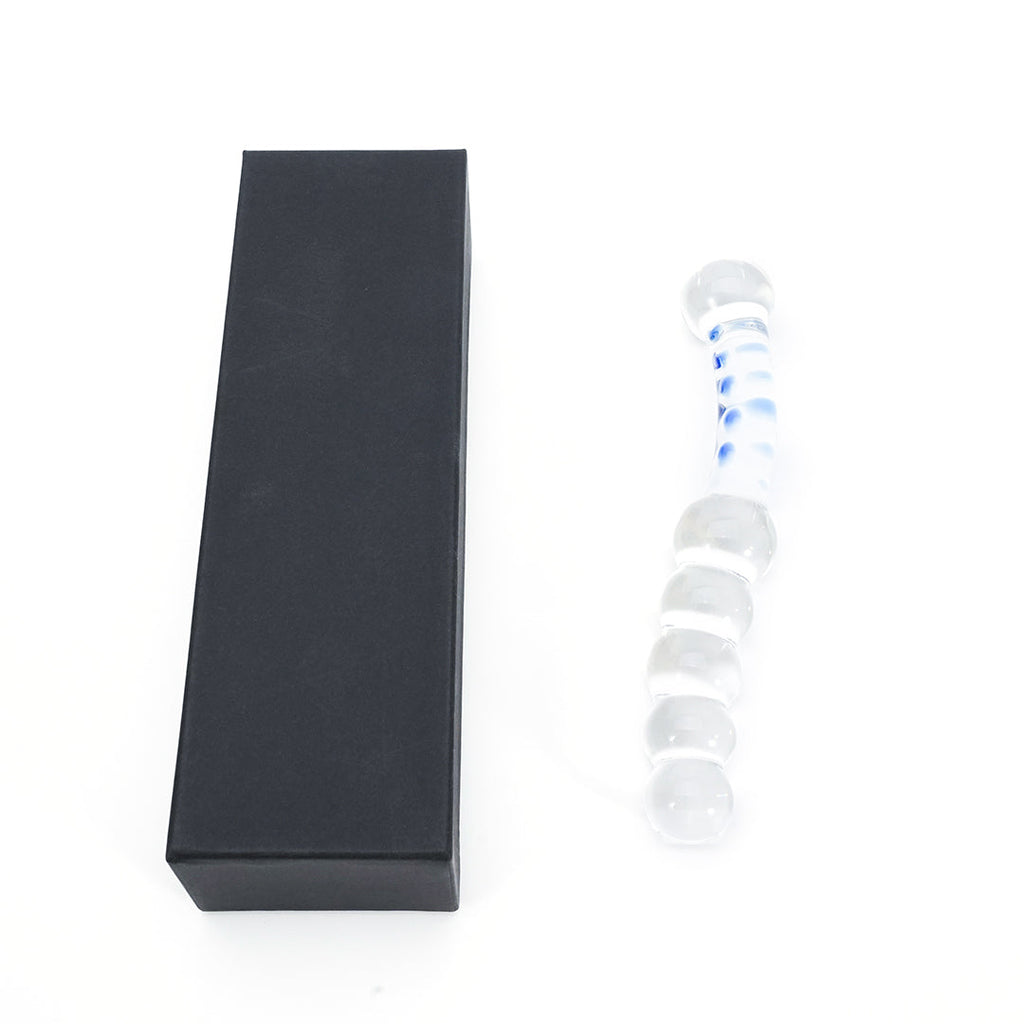 Crystal Bliss Sapphire Spiral Glass Butt Plugs Dildo 8-Inch