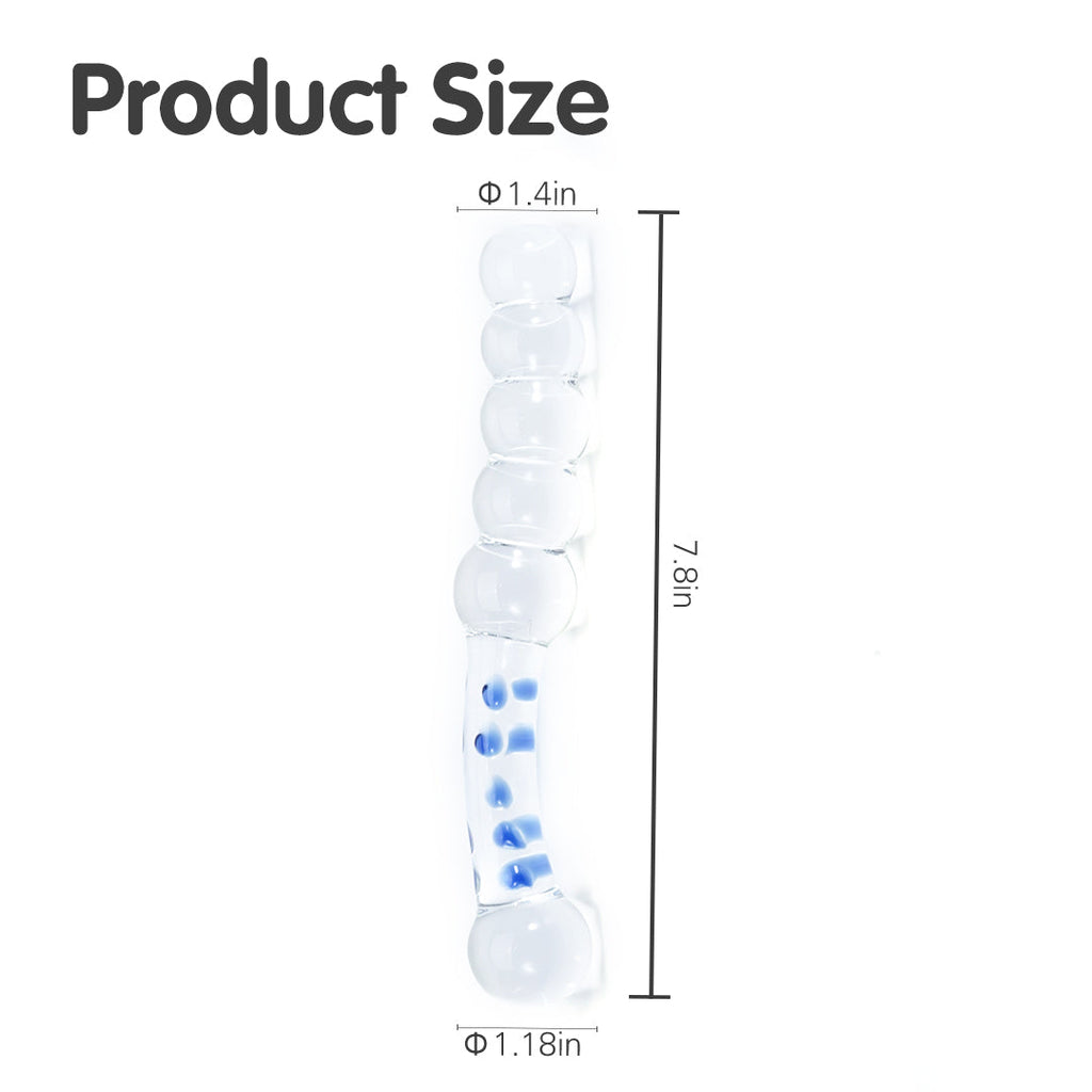 Crystal Bliss Sapphire Spiral Glass Butt Plugs Dildo 8-Inch