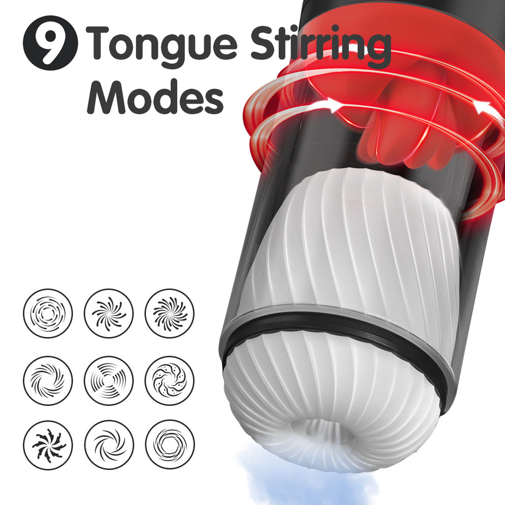 London 9 Tongue Licking 360° Tongue Stirring Masturbators
