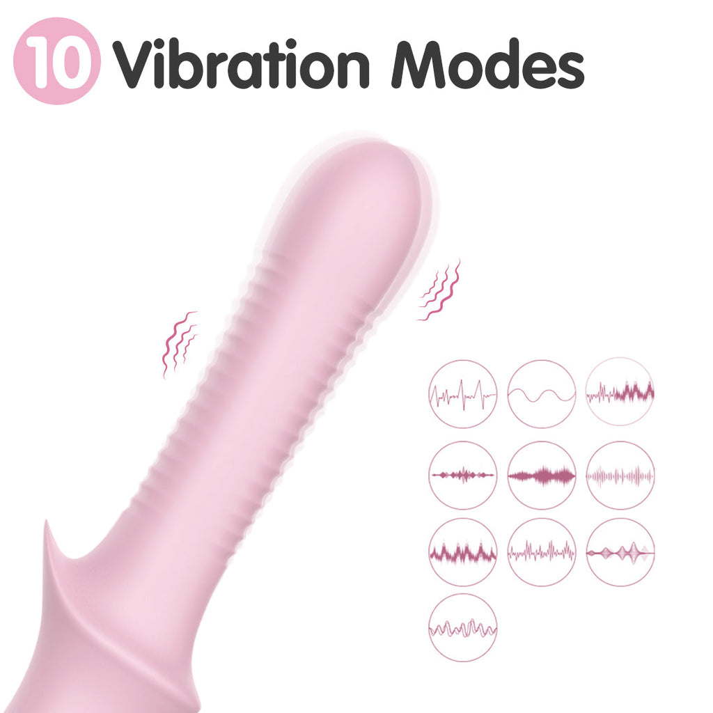Pink Ripple Wiggle G-Spot Dildo Vibrator